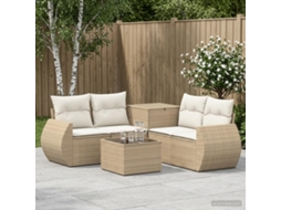 Vidaxl Conjunto De Sofás 6 Unid. Bege E Branco Creme