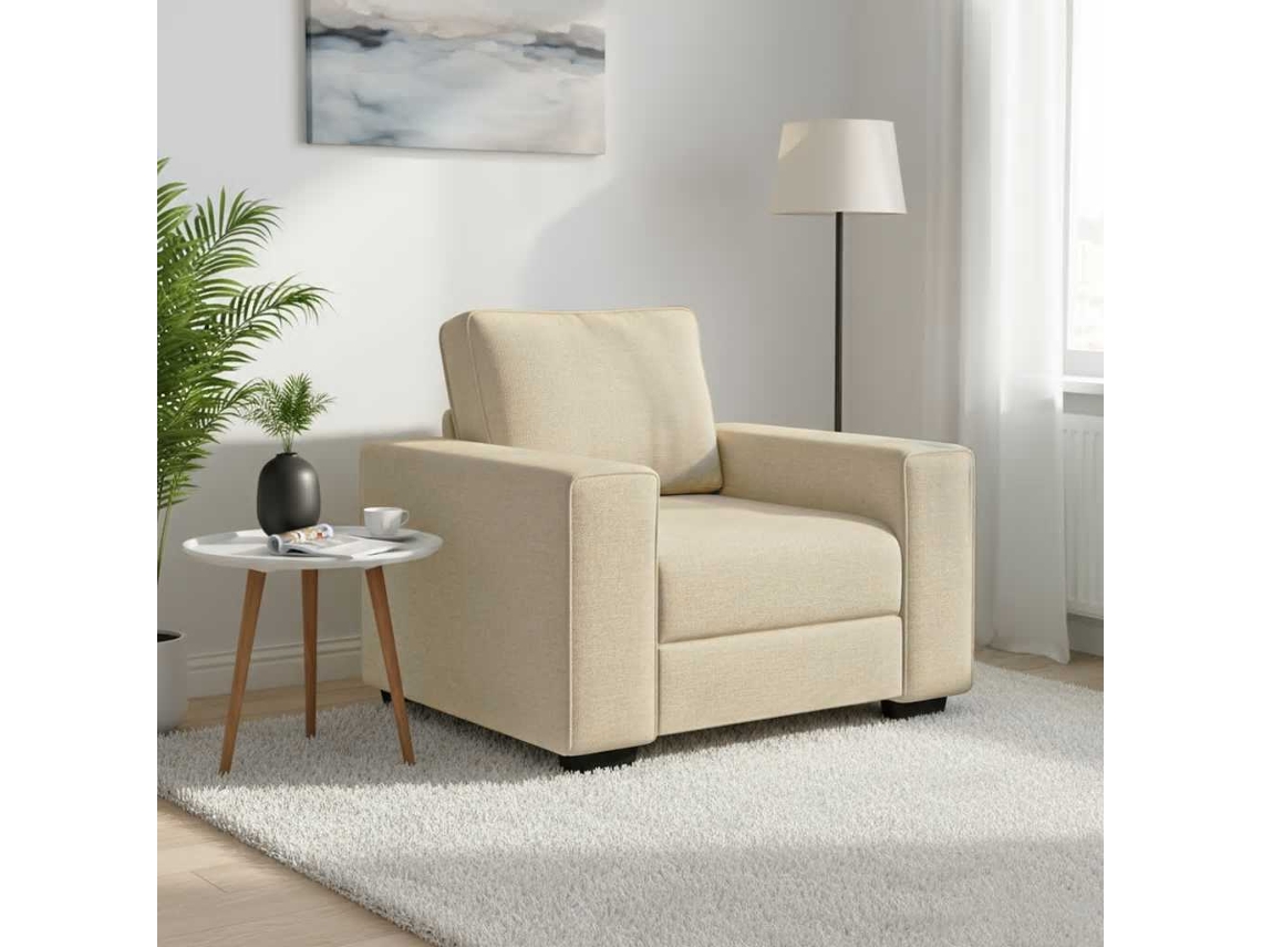 Vidaxl Poltrona 100x77x82 Cm Tecido Cor Creme