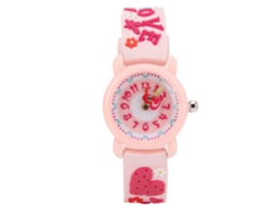 Ats reloj de Muñeca Infantil Cartoons Con Correa de Pvc Impermeable para Niños Y Niñas Color Rosa