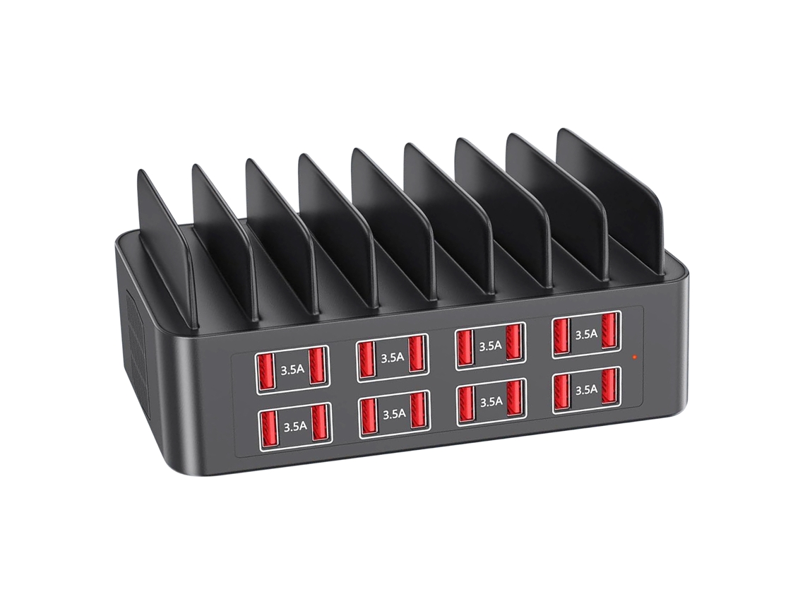 Estação Carga 150w 16 Usb Carga Rápida Suporte Preto