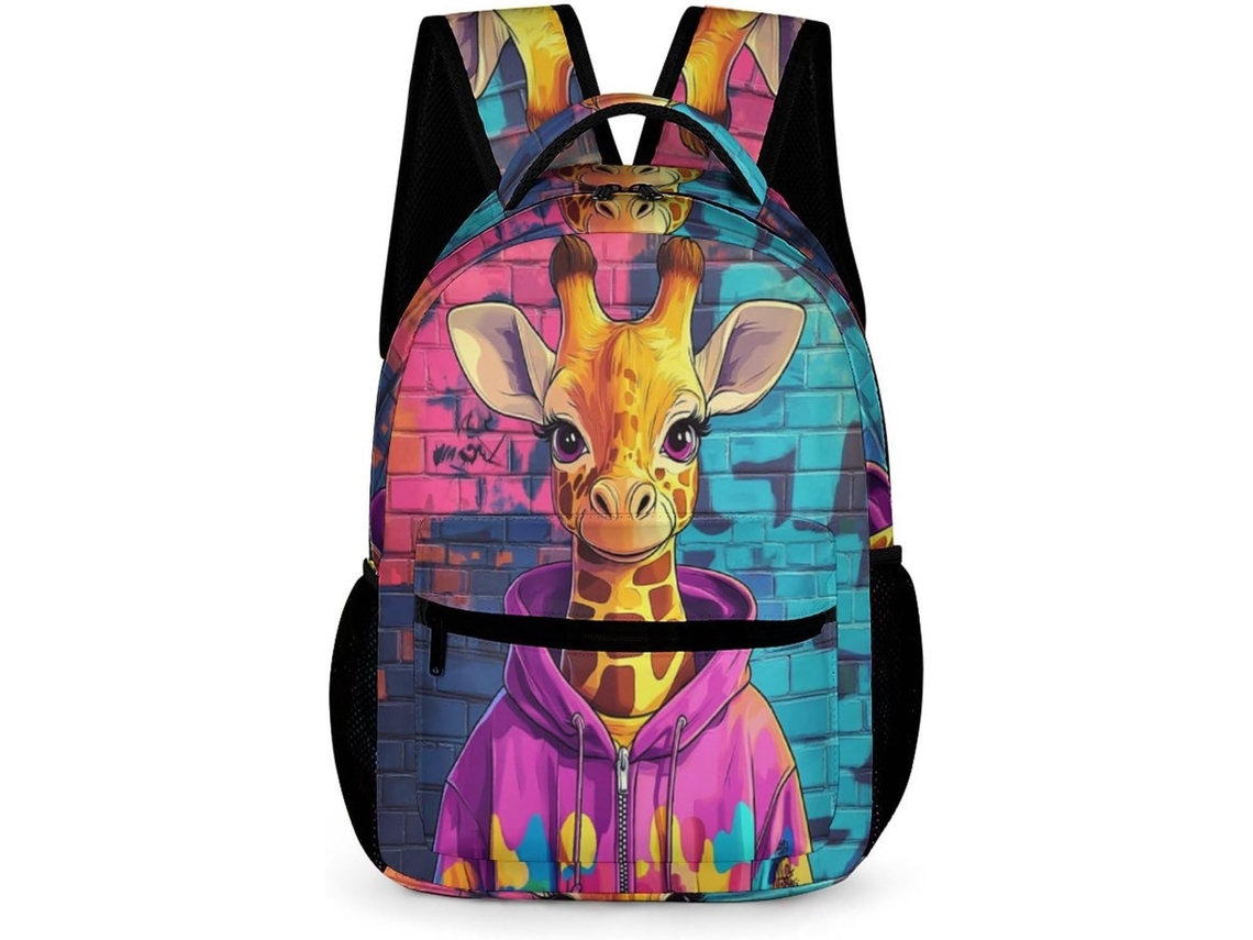Mochila Escolar Moderna Com Estampa Girafa Para Meninos Meninas (1º E 12º Anos), Leve E Resistente, Ideal