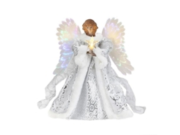 Pendente De Anjo Para Topo De Árvore De Natal Com Luzes Led Usb 2m Material Acrílico 25x25cm B