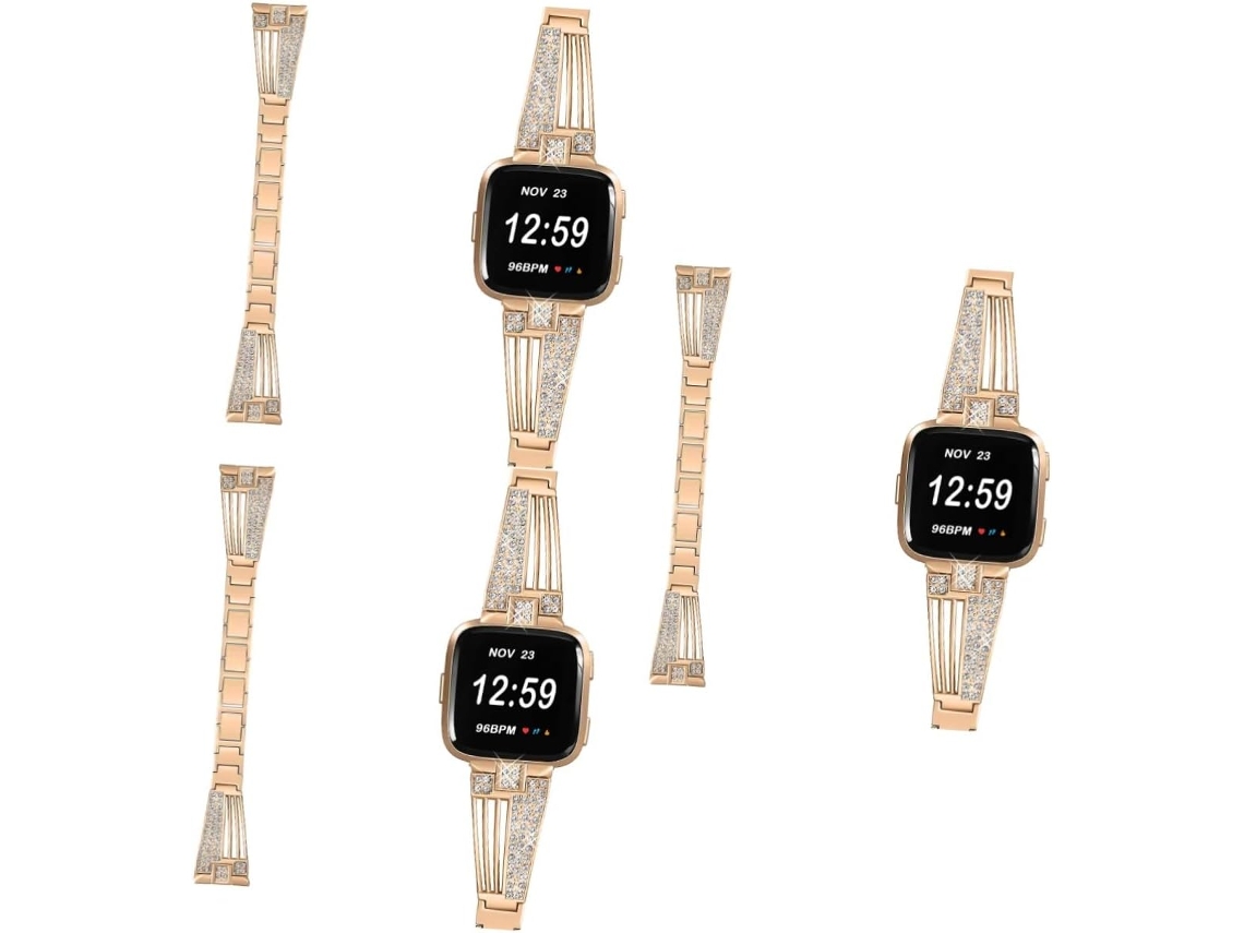 Conjunto de 2 pulseiras de cristal para relógio feminino GOKOCO