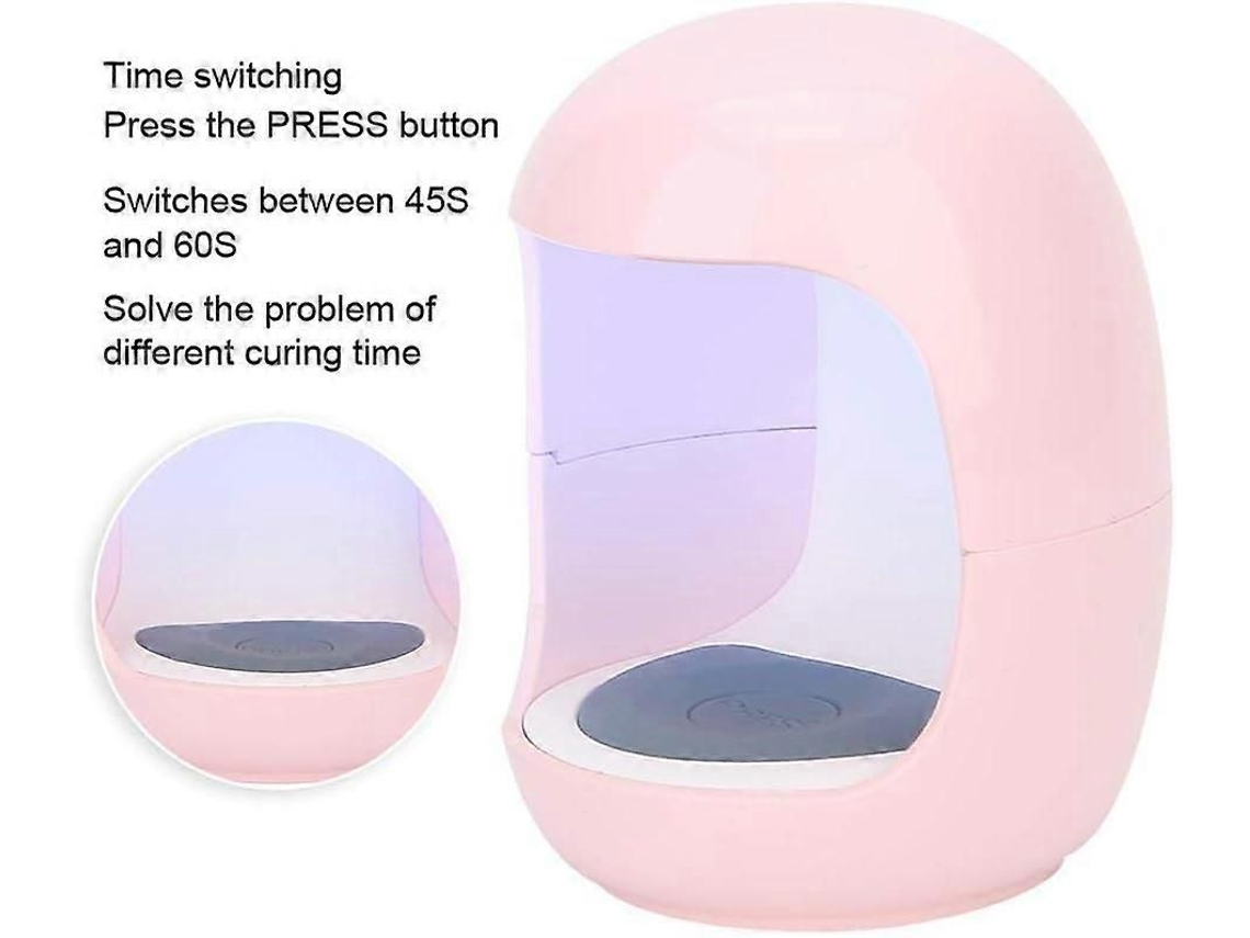 Lâmpada de Unhas Portátil Usb Pequena, Secador Gel Unhas, Cura Led, Dispositivo U Nhas Uv GOKOCO (rosa)
