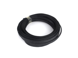 Envoltura De Cavo Tejida Pet Expandível 6mm Preta Densa 10m