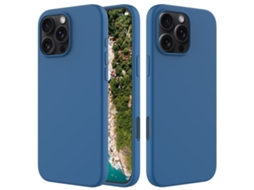 Lurelia Capa Protetora Para Iphone 16 Pro Max, Em Silicone E Pc, Interior Em Microfibra, Recortes Precisos, Cor Azul E Anti-riscos