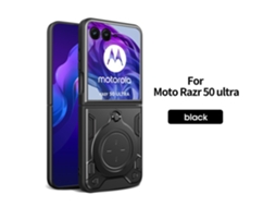 Capa Magnética Para Celular Com Suporte De Janela De Pressãopreto - Moto Razr 50/razr 2024