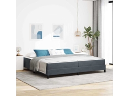 Vidaxl Cama Box Com Colchão Cinza Escuro 200 X 200 Cm Tecido