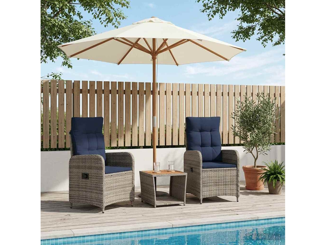 Vidaxl Conjunto De Lounge De Jardim 3 Unid.