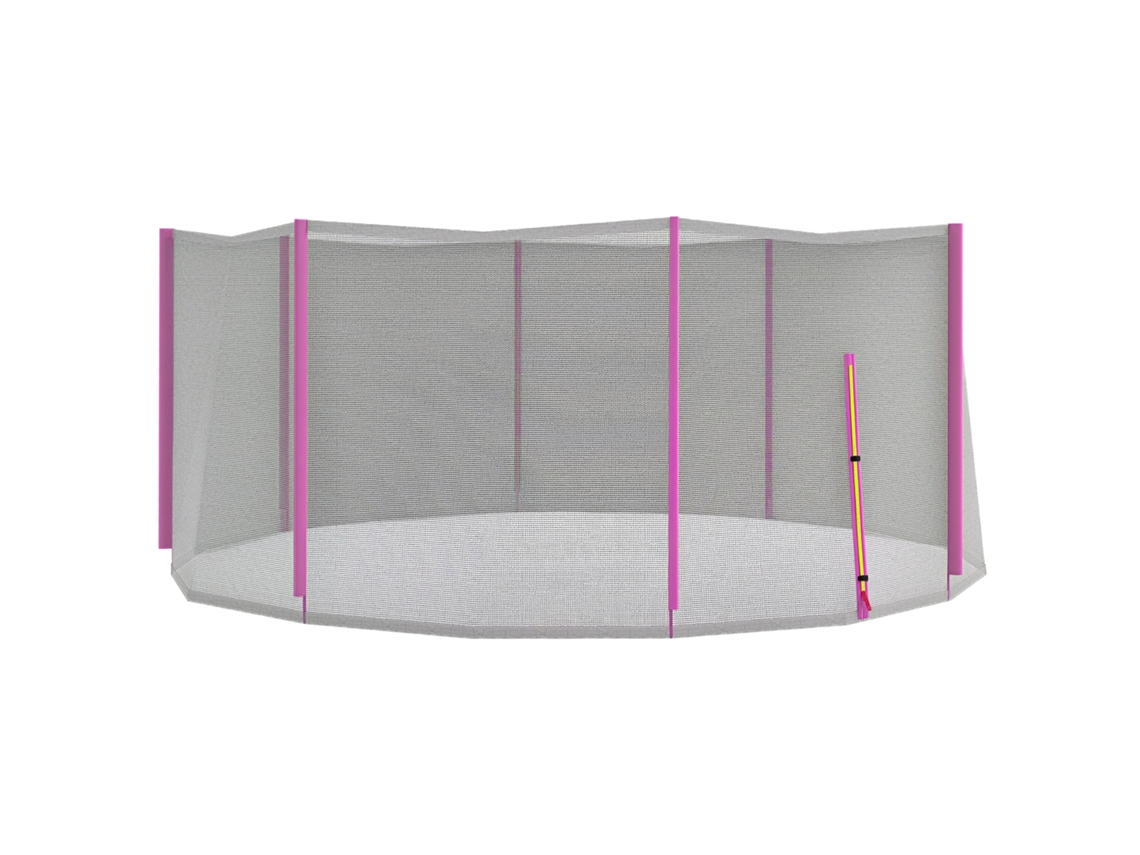 Rede de Proteção para Trampolins de 8 Postes com Entrada por Zíper. em Educação Física. Ø366x180 Cm. Preto e Rosa Ge