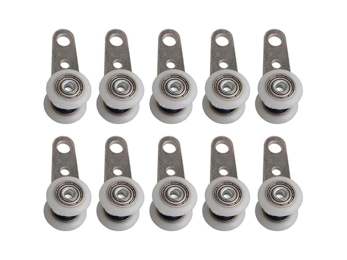 10 Rodillos Para Ventanas En Bahía O Puertas Deslizantes - Metal Y Plástico - 4.5x1.9 Cm