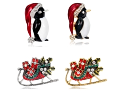 4Pcs Broche de Natal-Al062-A+Al062-B+Al112-A+Al112-B AURUM