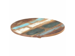 Vidaxl Tampo De Mesa Redondo 50 Cm 25-27 Mm Madeira Recuperada Maciça
