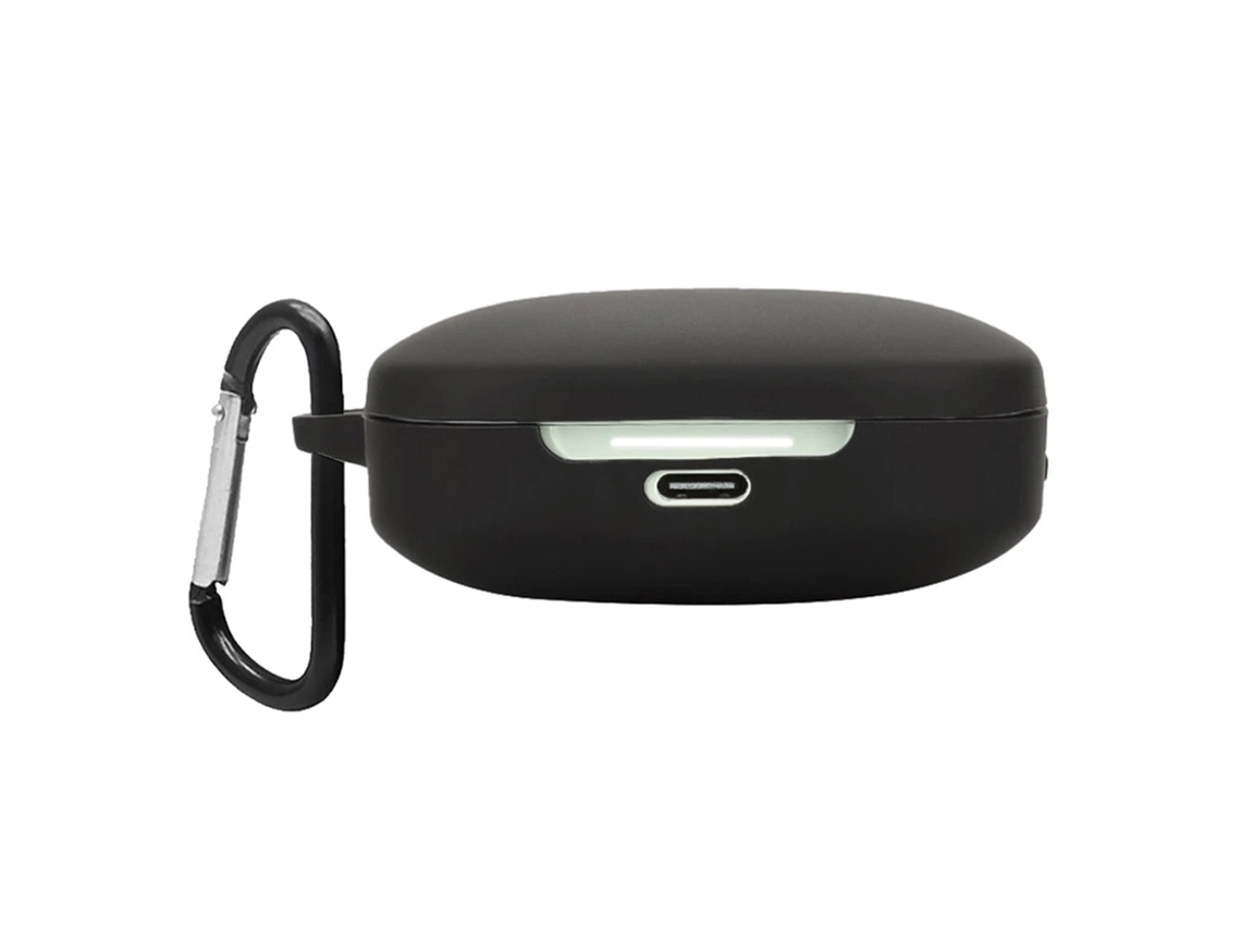 Capa Techsuit Para Xiaomi Redmi Buds 6 Preta (silicone, Proteção Total, Gancho Para Chaves)