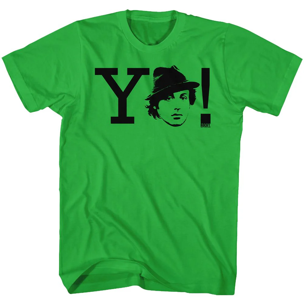 Unisex Adult T-shirt Rockinstone Rocky Movie Yo Solid Kelly Sizel