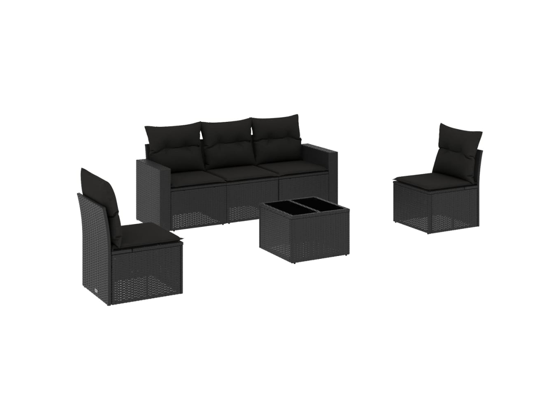 Garden Sofa Set, Garden Sofa Sets Vidaxl Preto Rattan / Vime (n/a)