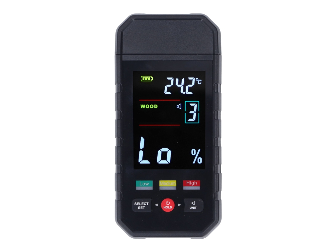 Humedímetro De Madeira De Ponta Lcd 2 Em 1 Sensor De Temperatura E Umidade