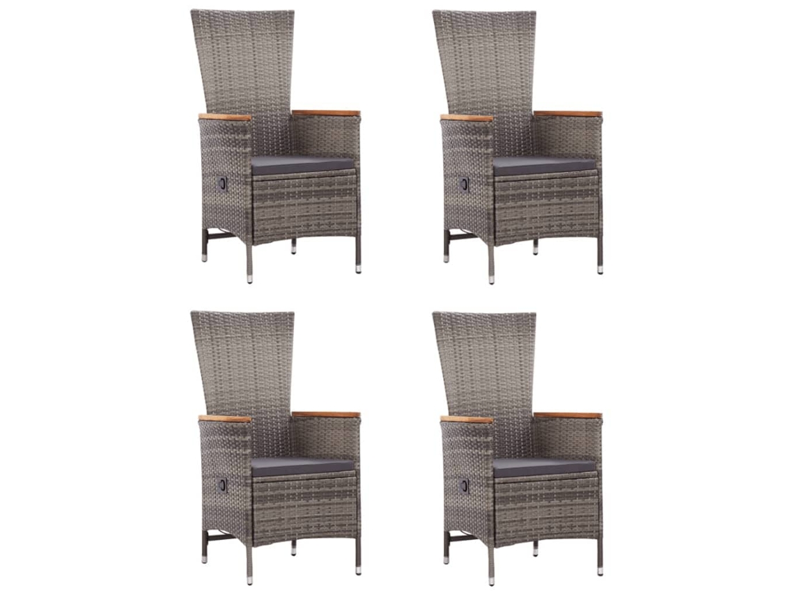 Maison Exclusive - 5 Pcs Conjunto De Jantar Para Jardim Cinzento