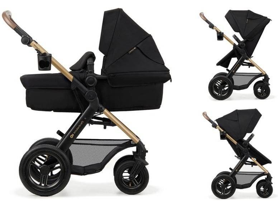 Carrinho de Bebé Multifuncional KINDERKRAFT 3 Em 1  Moov 2 Air (Outlet Grade A - Preto)