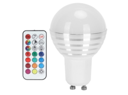 Lâmpada Rgb 3w Gu10 com Mudança de Cor, Controle Remoto e Design Esférico para Decoração de Karaokê. CHABERLU