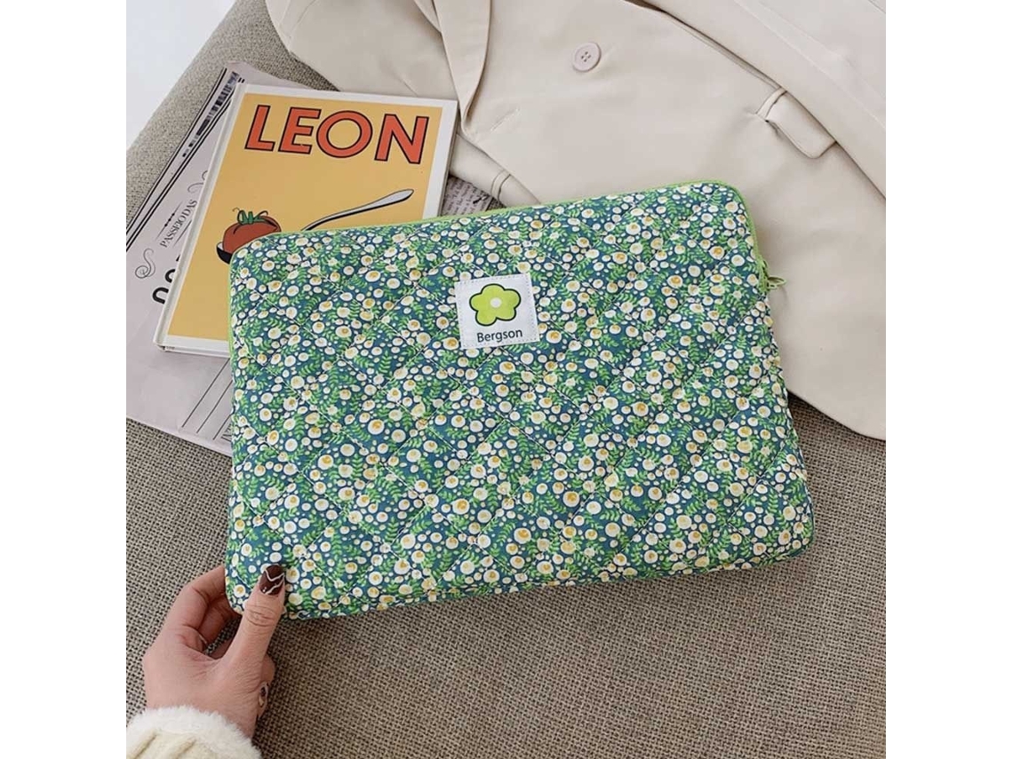 Lurelia Bolsa Para Portátil 14 Polegadas, Resistente À Água, Antichoque, Em Algodão, Verde