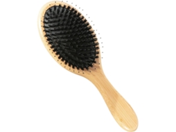 Escova De Cabelo Natural Com Cabo Madeira E Base Acolchoada Para Massagem, Para Mulheres E Homens, Cabelos Secos