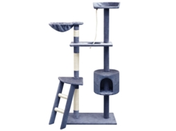 Vidaxl Árvore P/ Gatos C/ Postes Arranhadores Sisal 150 Cm Azul Escuro