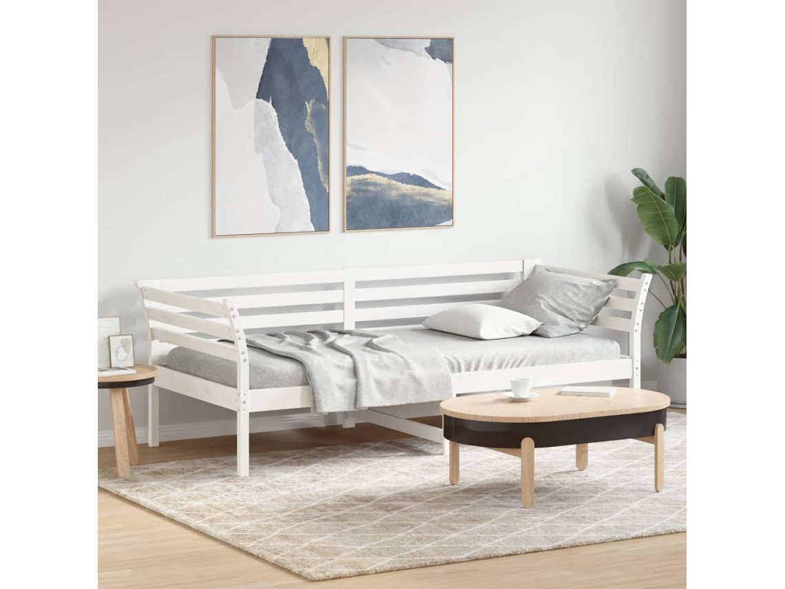Sofá cama sin colchón 80x200 cm madera maciza de pino blanco