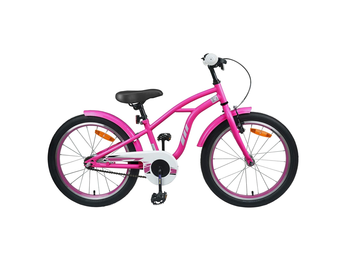 Vidaxl Bicicleta Infantil 22 Polegadas Para 7-12 Anos Rosa Escuro