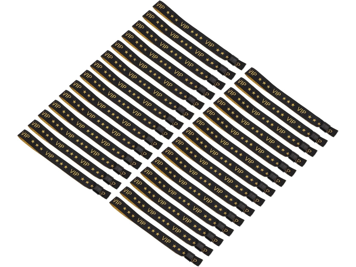 Pulseiras Vip Para Eventos E Shows, Pulseiras De Identificação Em Poliéster Dourado, Pacote Com 50 Unidades Para Acesso
