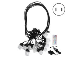 Luminária em Corda Impermeável RGB com Controle Remoto RF para Decoração Exterior 11,6m