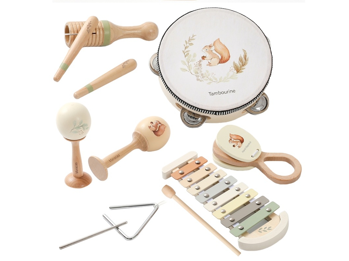 Brinquedo de Madeira com Música Relaxante para Bebês e Desenvolvimento Infantil.conjunto de Música Esquilo Grande CHENNNLS