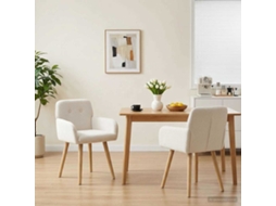 Vidaxl Cadeiras De Jantar 2 Unid. Bouclé Creme 59 X 57 X 85 Cm
