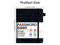 B6 Password Address Phone Notebook, Black