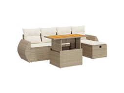 Garden Sofa Set, Garden Sofa Sets Vidaxl Bege Rattan / Vime (n/a)