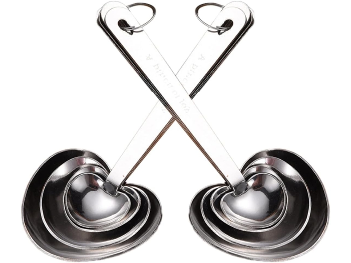 Conjunto De 2 Colheres Medidoras Em Aço Inoxidável