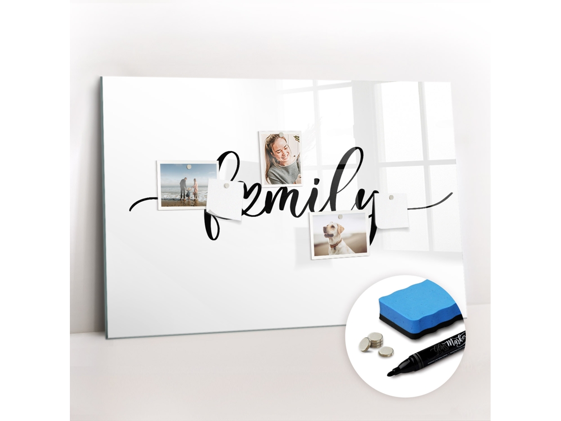 Quadro Magnético Decorativo Inscrição "família" Para O Escritório Espelharte (90x60 Cm)