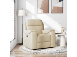 Vidaxl Poltrona De Massagens Reclinável Tecido Cor Creme