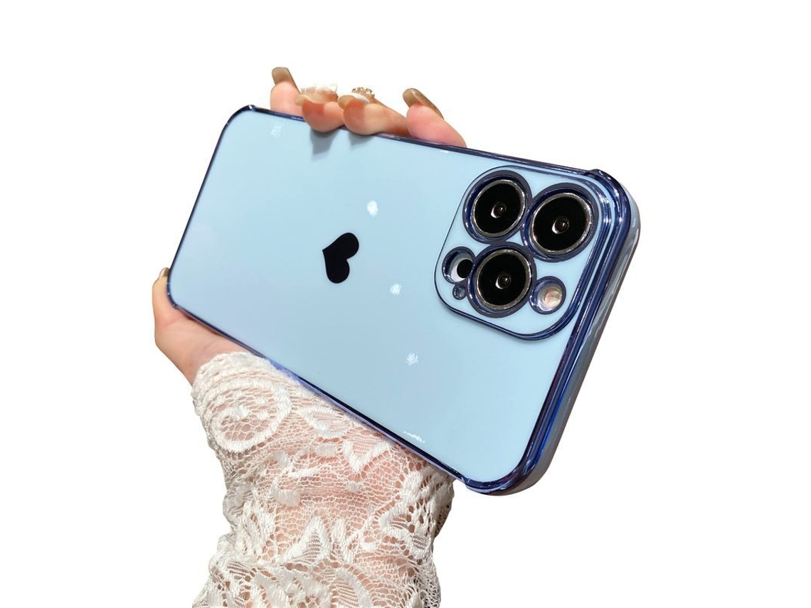 Capa de Luxo Plating Coração para iPhone 13 Pro Max, Feminina, Anti Queda | S/MARCA