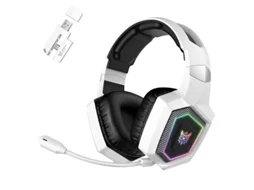 Fone de Ouvido Gamer Sem Fio com Microfone e Iluminação Rgb, Cancelamento de Ruído e Almofadas Auriculares de Espuma Viscoelástica. MDUG