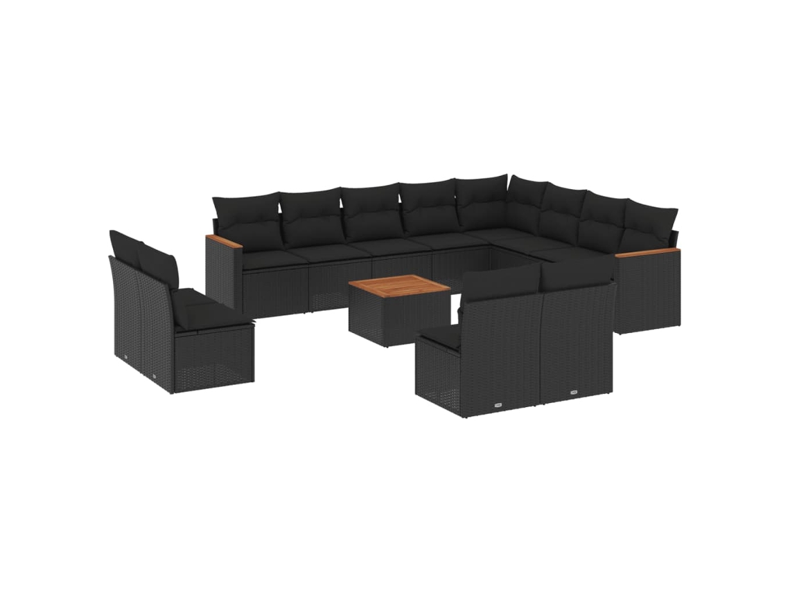 Garden Sofa Set, Garden Sofa Sets Vidaxl Preto Rattan / Vime (n/a)