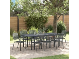 Vidaxl Conjunto De Jantar Para Jardim 9 Unid. Antracite Aço