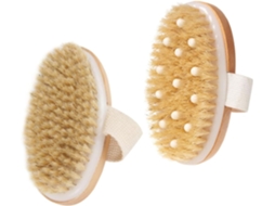 Lurelia Pack De 2 Escovas De Massagem Corporal Para Duche, Cabo De Madeira, Massagem Suave E Portátil