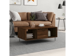 Vidaxl Mesa De Centro 90x50x36,5cm Derivados Madeira Carvalho Castanho