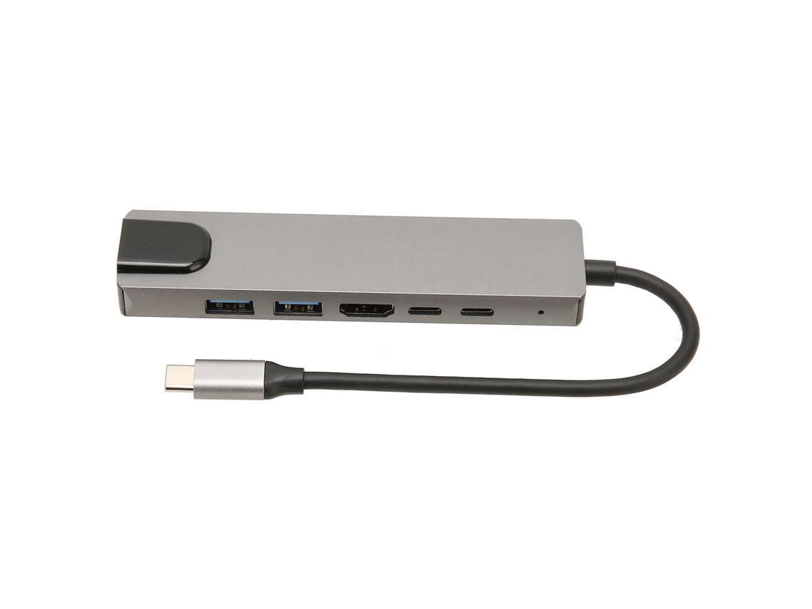 Hub Usb C 6 em 1 com Ethernet, 87w Pd, Hdmi 4k e Portas Usb para Hdtv