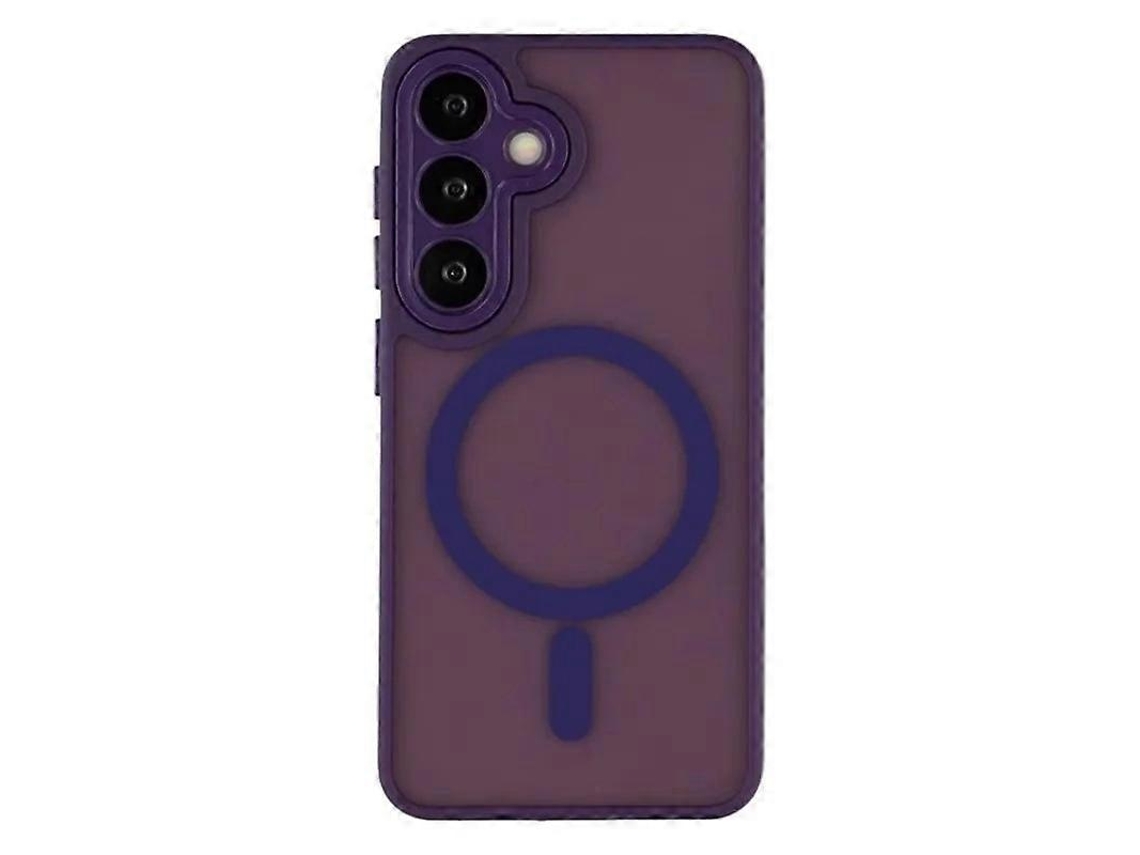 Capa Traseira Tkdaddy Para Samsung Galaxy S25 Fe Compatível Com Magsafe Wanlonfeng Qb1 Series Pc Tpu À Prova De Choque Capa De Telefone Roxa