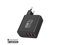 Carregador De Parede 65w 6 Portas Usb C – Para Iphone 17-15, Ipad, Samsung,iwatch, Pixel Preto Hexinyigjly