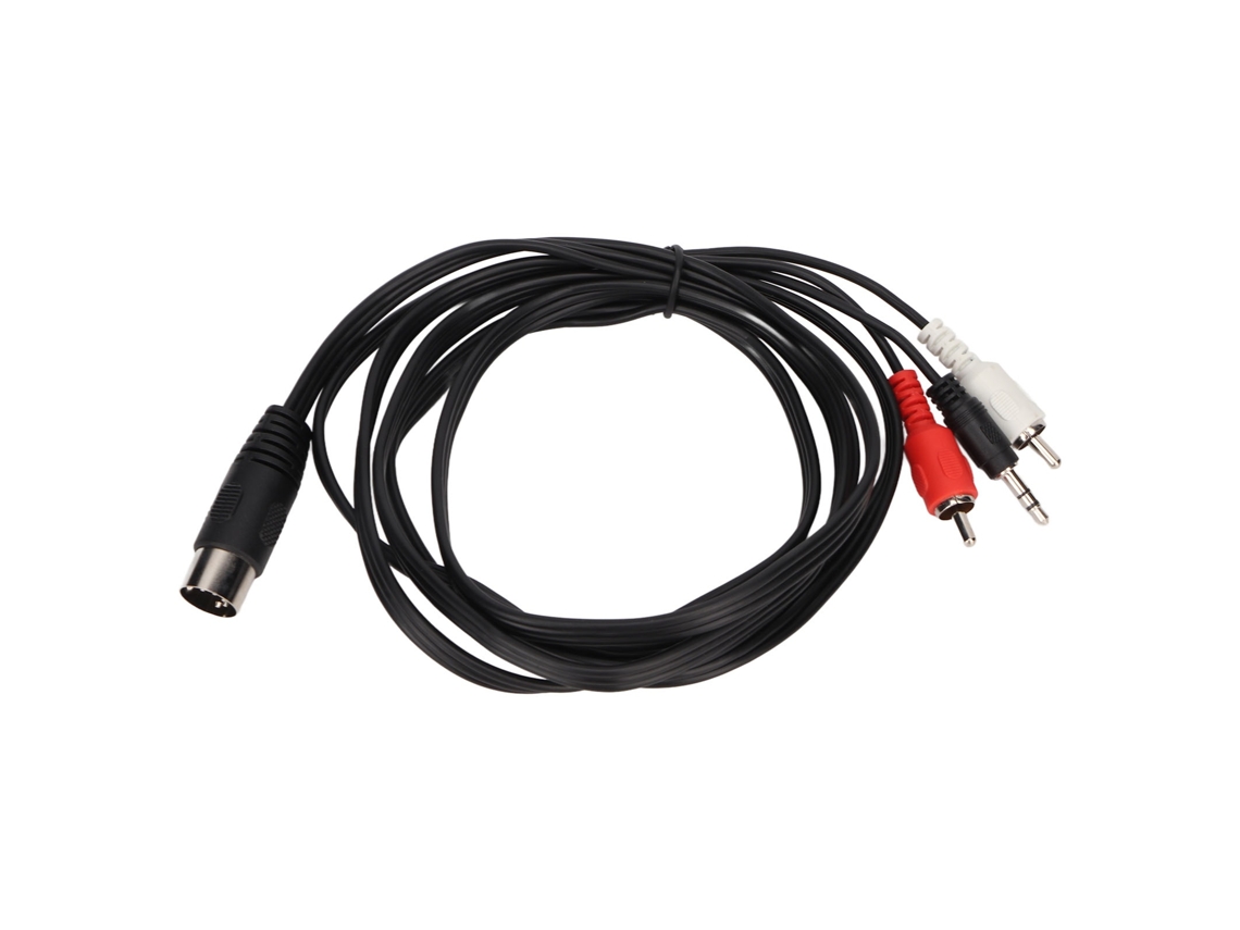 Cabo Adaptador De Áudio Din 5 Pinos Para Dc 3, 5 Mm E 2 Rca Macho, 3,5 Mm