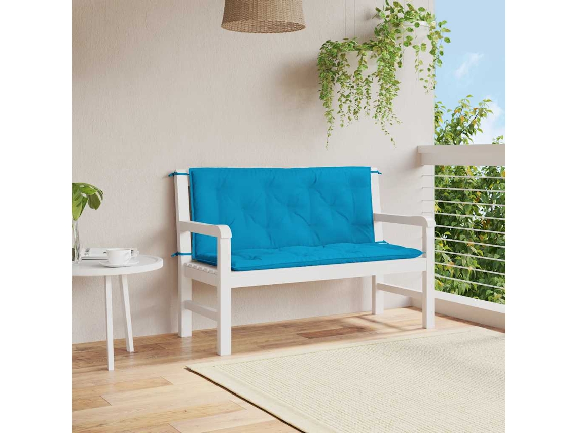 Vidaxl Almofadão Banco Jardim 120x(50+50)x7cm Tecido Oxford Azul-claro