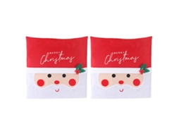 2 Peças Capas Traseiras para Cadeira com Brilho Natalino para Decoração de Mesa de Jantar de Restaurante de Natal